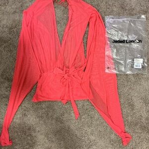 Jaded London Coral Mesh Fabric